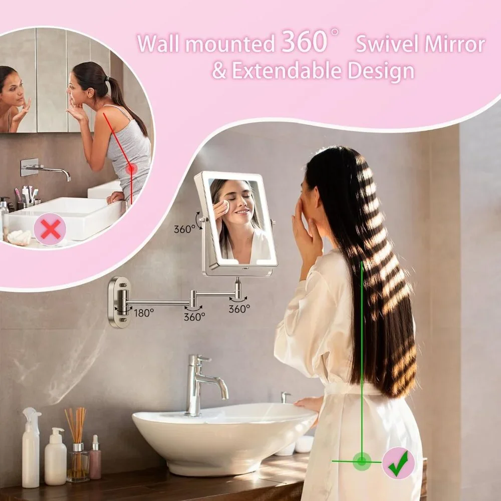 Wall Mount Makeup Mirror